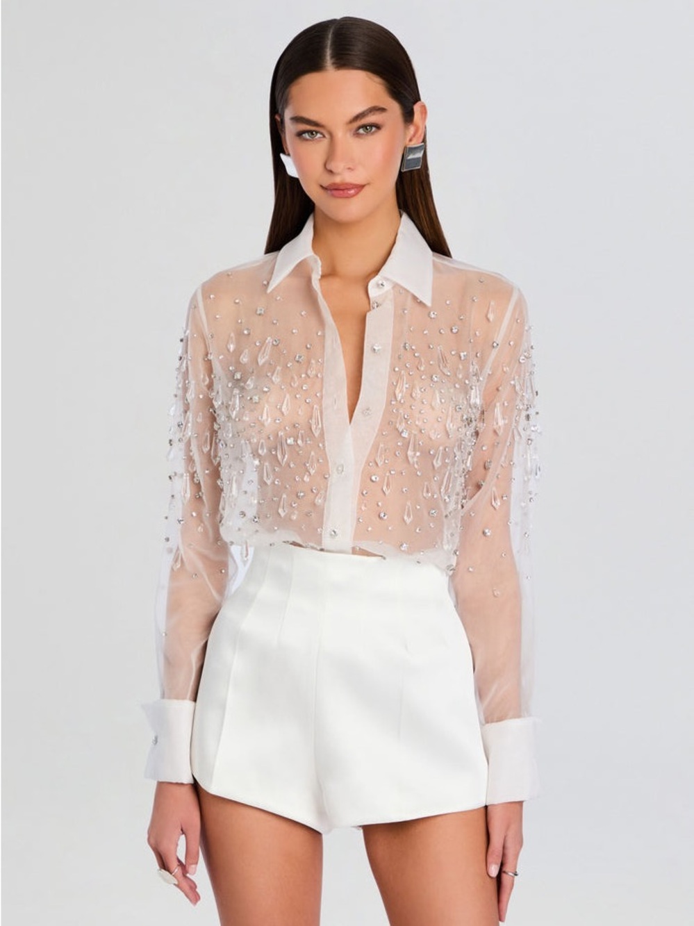 Retrofete AUBRIELLA EMBELLISHED SHIRT NWT